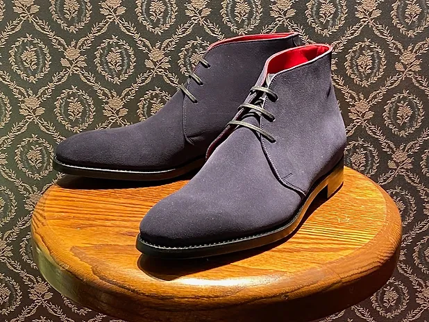 Chukka boots（チャッカブーツ） Navy Buckskin／Goodyear welt process