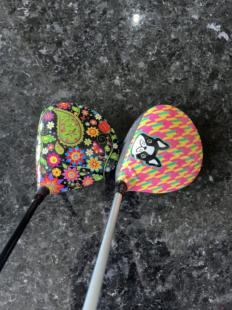 お花柄＆ワンちゃんにドライバーをカスタムしました。