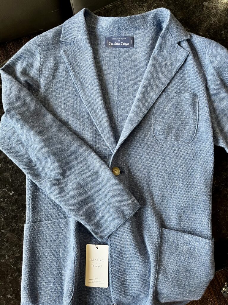 TRE OTTOジャケットSSモデル　ブルーでございます。